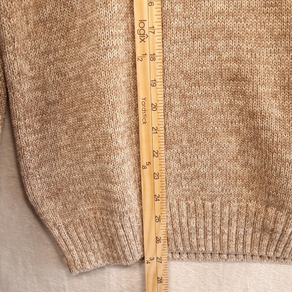 Chaps Mens Classic Fit Twist/Mock Sweater- XL-Brown/Oak Twist w/ elbow patches - Picture 10 of 12